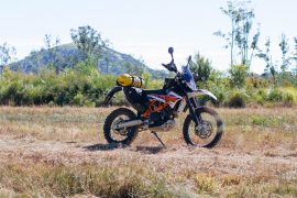 2015 KTM 690 Enduro R setup for an overnight ride with Wolfman soft luggage